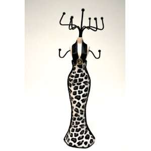 Snow Leopard Print Halter Top with Diamond Dress Mannequin 