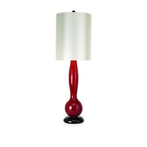  Trend Lighting Hand Blown Crimson Glass Table Lamp: Home 