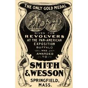  1902 Ad Smith & Wesson Revolvers Guns Firearms Medals 