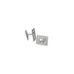   Sterling Sliver Hand Cut Block Initial Cuff Links (2 Letters) other