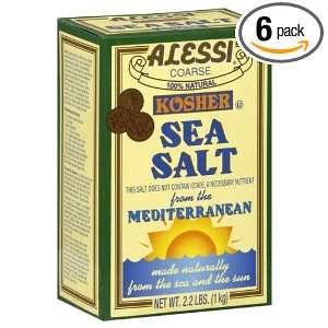 Alessi Kosher Sea Salt, 36.8000 ounces (Pack of6)  Grocery 