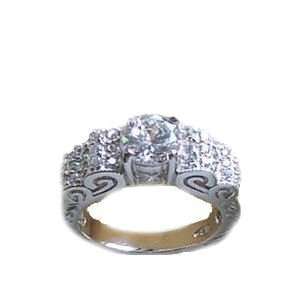  Antique Style Brilliant Cut Cz Wedding Ring Sterling 