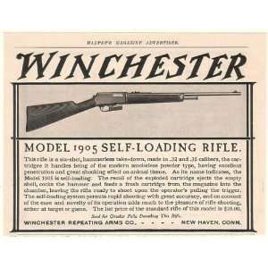  1905 Winchester Self Loading Rifle Print Ad (49018)