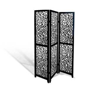  Finely Carved 4  Panel Wood Privacy Screen: Electronics