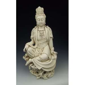 Ware Porcelain Kuanyin Buddha Statue Later, Chinese Antique Porcelain 