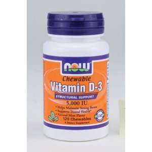  NOW Foods   Vitamin D 3 5000 IU 120 chews Health 
