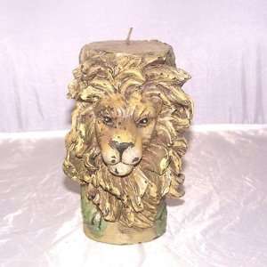  Lion Faced Candle with Jungle Leaves 