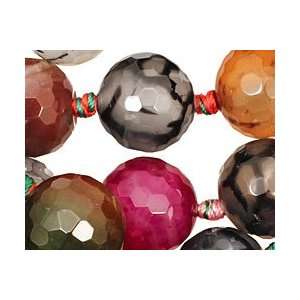  Multi Color Fire Agate Beads Faceted Round 18mm: Arts 