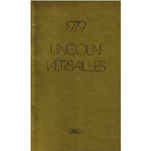 1979 LINCOLN VERSAILLES Owners Manual User Guide 