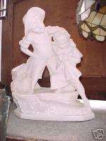 Antique Statue of Young Boy and Girl Italian Marble  
