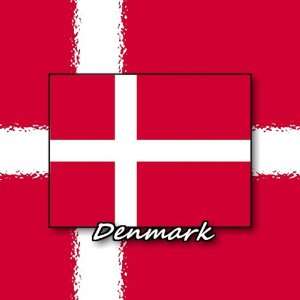    Pack of 12 6cm Square Stickers Flag Design Denmark