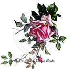   Chic Shabby Beautiful Garden Spray Pink Roses Waterslide Decals ro 102