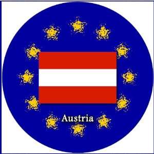    Pack of 12 6cm Square Stickers Austria Flag
