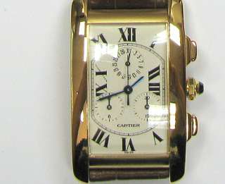 18K Cartier Tank Americana Yellow Gold Watch  