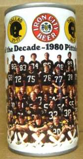 IRON CITY BEER Can 1980 Team Decade Pittsburgh Steelers  