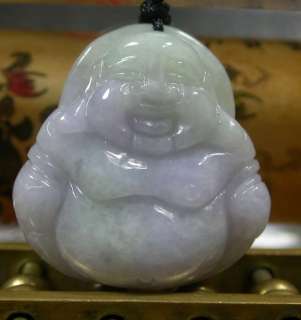 Lavender 100% Natural A Jade jadeite pendant Buddha God 341249  