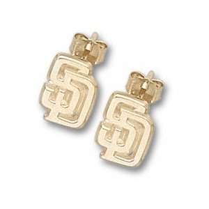  San Diego Padres 3/8 SD Post Earrings   10KT Gold 