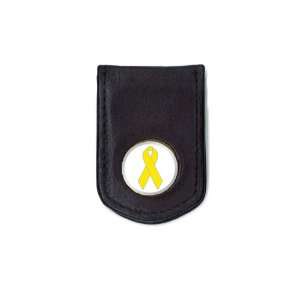   Support Our Troops Designer Leather Magnetic Money Clip: Sports