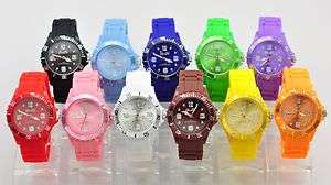   Rubber Jelly ICE Styled Watches Colour Ladies Unisex Paris Saturdays