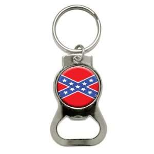  Confederate Rebel Flag   Bottle Cap Opener Keychain Ring 