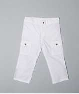 Gucci BABY white cotton cargo pocket pants style# 318108101