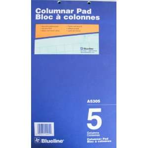 Columnar Pad 5 Columns on Recycled Green Paper with Top Punches