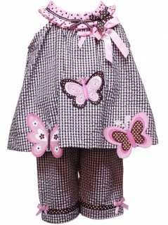   Editions Brown Pink BUTTERFLY Capri sz 18m Girls Easter Dress Clothes