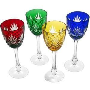    Elizabeth Cased Crystal Wine Glass Set of 4: Kitchen & Dining