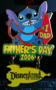 Disney Fathers Day 2006 #1 DAD Stitch Pin NEW LE  