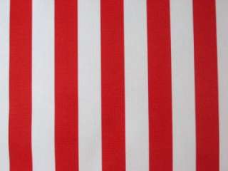 RED + WHITE CABANA CANDY CANE STRIPES RETRO OILCLOTH VINYL SEWING 
