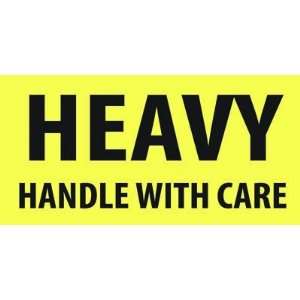   2x4 Heavy Handle With Care Yellow Labels / Stickers: Office Products