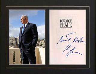 Benjamin Netanyahu Israel Autograph Signed Book Print  
