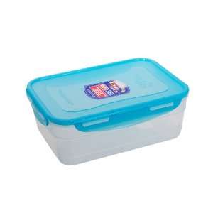 Lock&Lock Blue Lid Rectangular Nestable Style Container with Hook, 3.0 