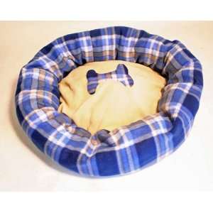   : New Blue Print Dog or Cat Luxury Plush Small Pet Bed: Pet Supplies
