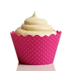  Hot pink polka dot designer cupcake wrappers