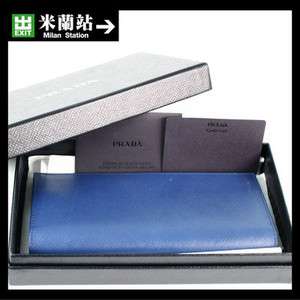   Prada Saffiano Bluette Blue Long Wallet Unused Special Price  