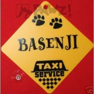  Basenji Dog Taxi Service Car Window Yellow Sign 