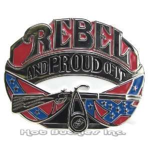  Rebel and Proud of It Belt Buckle: Sports & Outdoors
