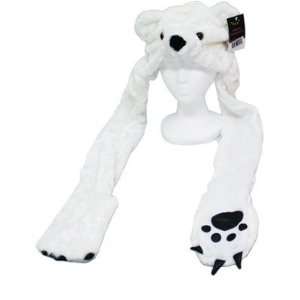  Plush Double Faced Long Paw Polar Bear Hat Toys & Games