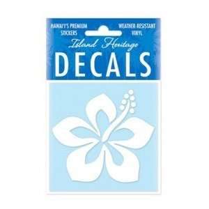  Hawaii Decal Graphic Hibiscus White Square 2.9 in 