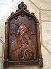 Rare Old Vintage Our Mother of Perpetual Help Wood Carved Wall Plaque 