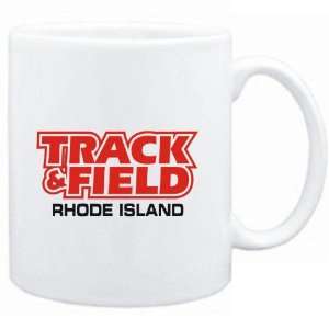  Mug White  Track and Field   Rhode Island  Usa States 