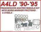 A4LD FORD TRANS 90 95 MASTER REBUILD KIT WITH BORG WARNER FRICTIONS 