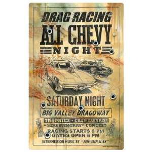   Drag Racing Metal Sign Vintage Reproduction Poster: Home & Kitchen