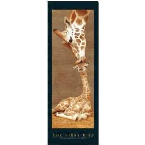  Giraffe   First Kiss Giant Door Poster 21x62