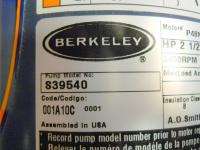 BERKELEY 2.5 Hp High Head Centrifugal Pump 208 230 460V 3Ph  