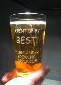 PINT OF MY BEST!  ETCHED PINT PUB GLASS  SIX BEER GLASSES  