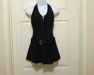NWT Shape Fx Scuba Style Belted with Skirt Control Swimdress Swimsuit 