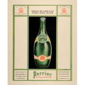  1934 Ad Perrier Green Bottled Water Mixer E&J Burke ART 