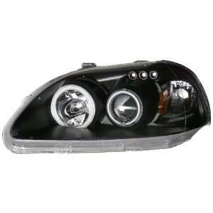   Honda Civic KS Black LED CCFL Halo Projector Headlight: Automotive